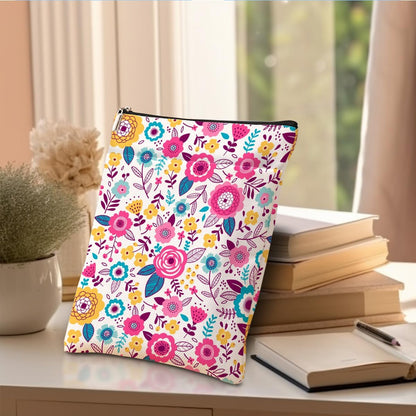 Floral Zippered Book Sleeve