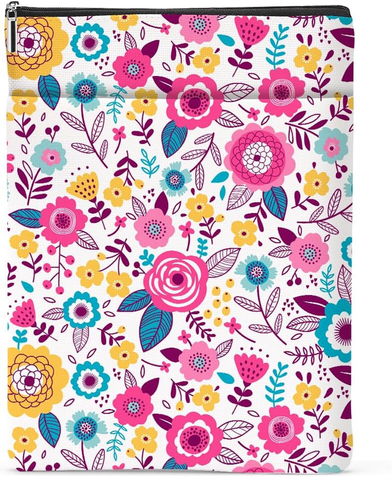 Floral Zippered Book Sleeve