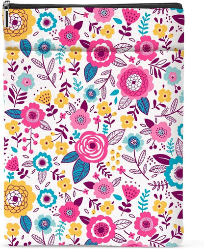 Floral Zippered Book Sleeve
