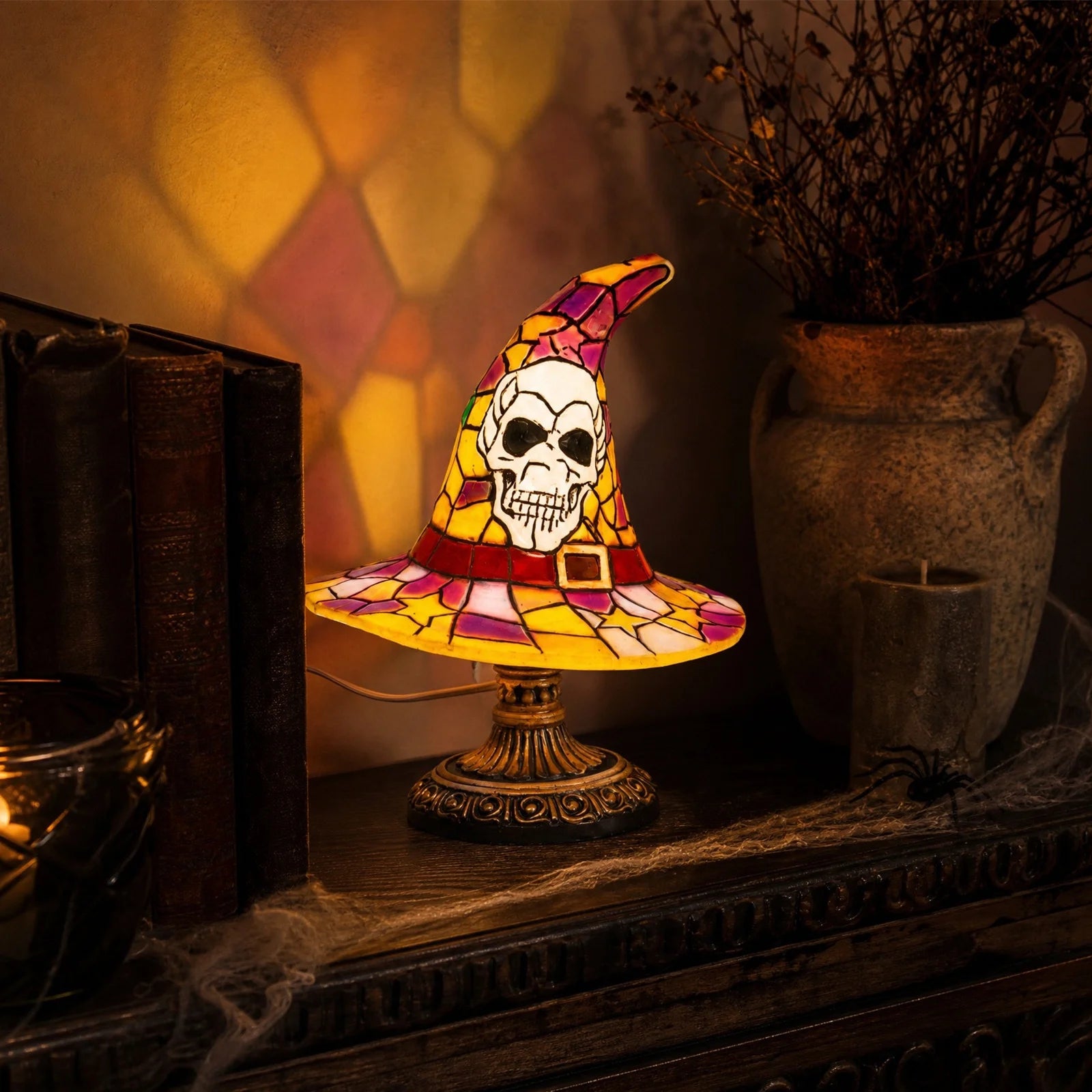 Witch Hat Stained Glass Lamp