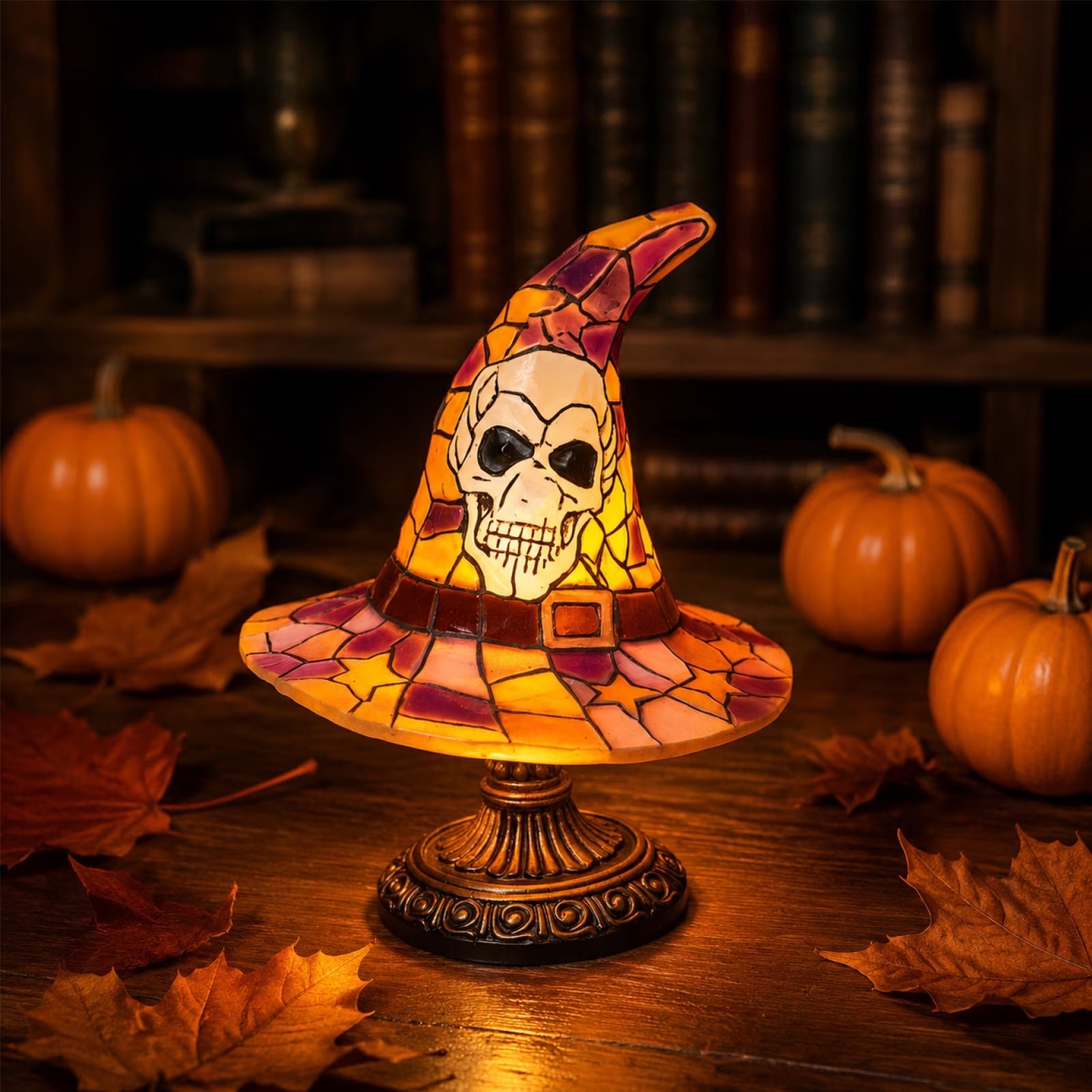 Witch Hat Stained Glass Lamp