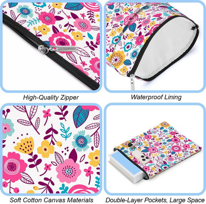 Floral Zippered Book Sleeve