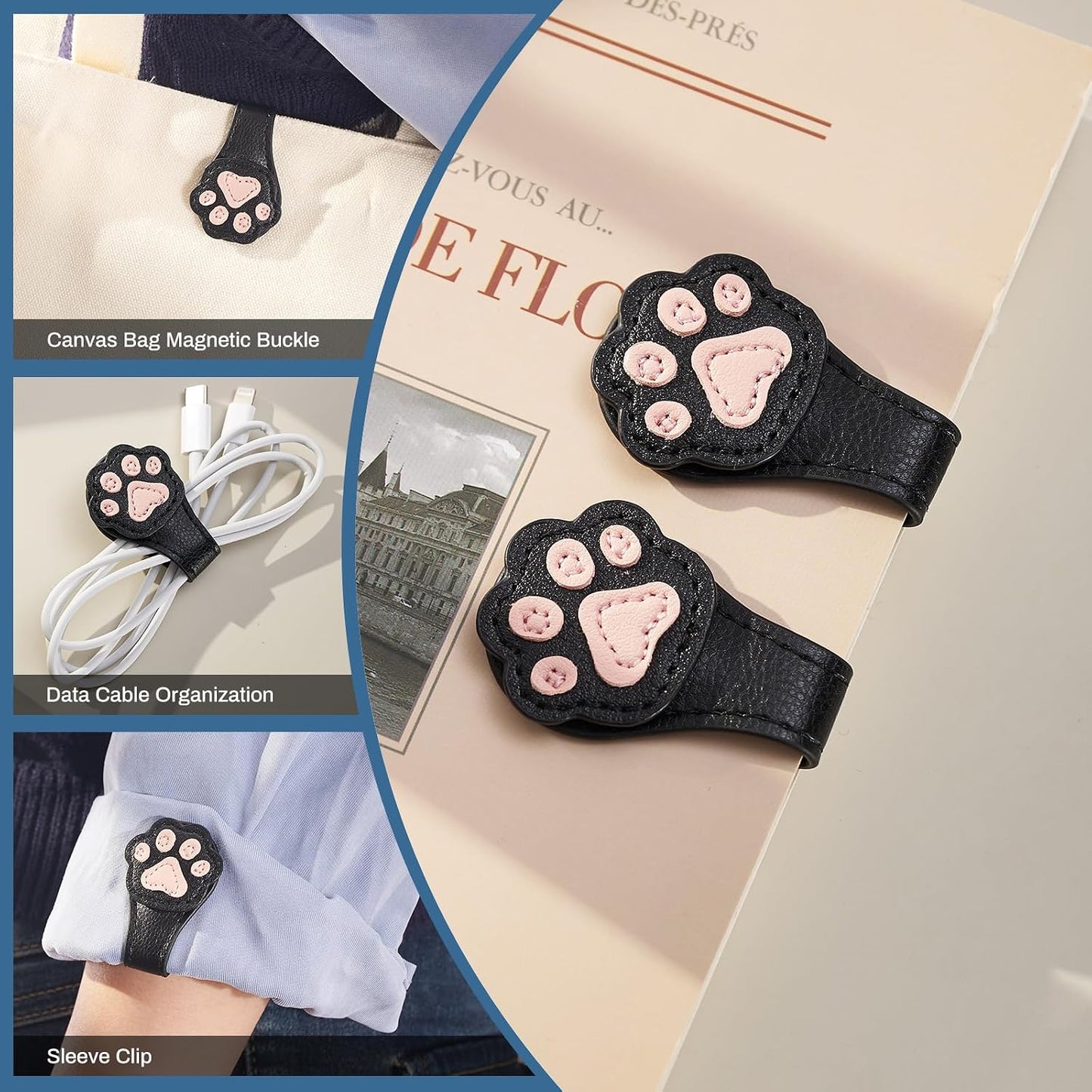 Paw Magnetic Bookmark & Pen Holder Set