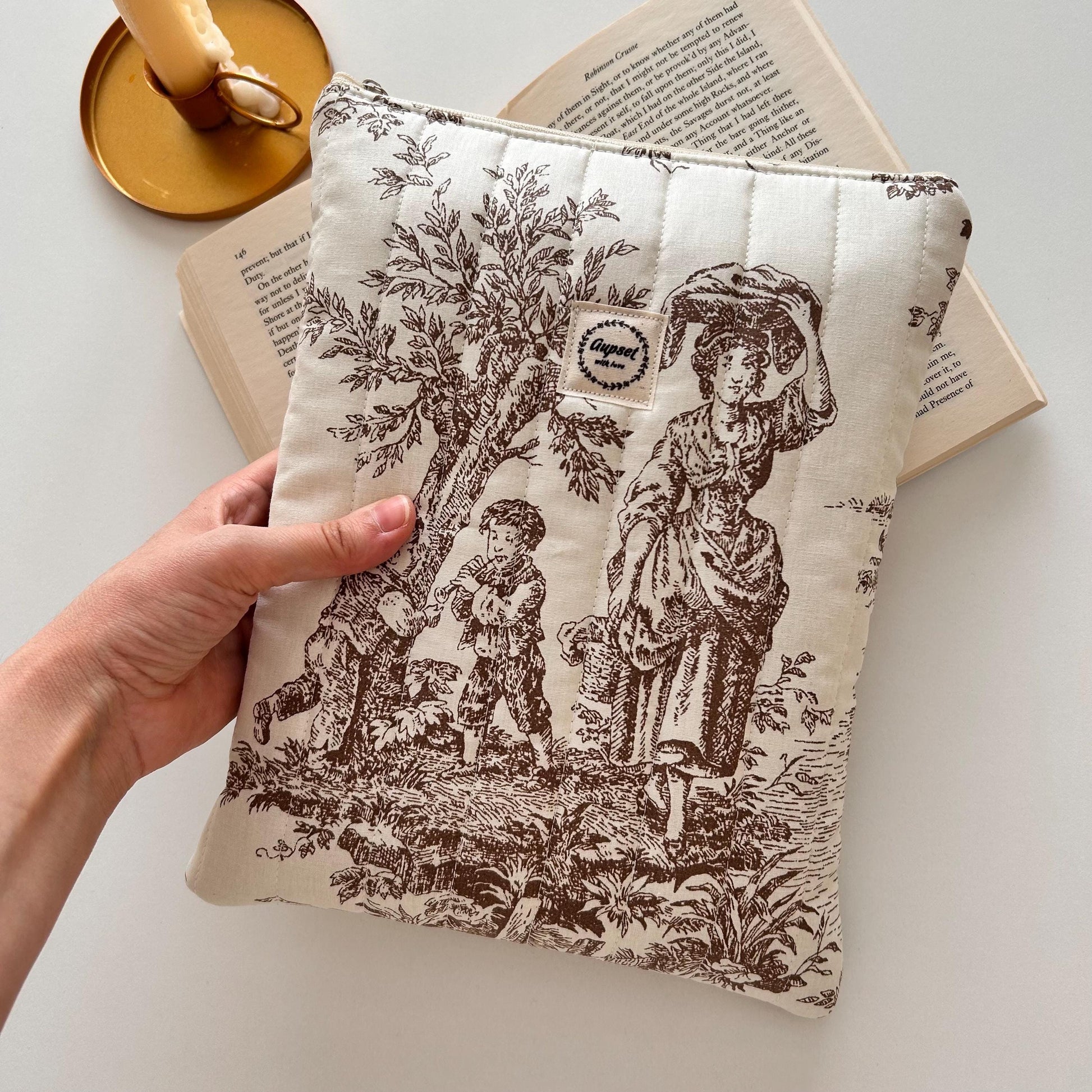 Floral Zippered Book Sleeve