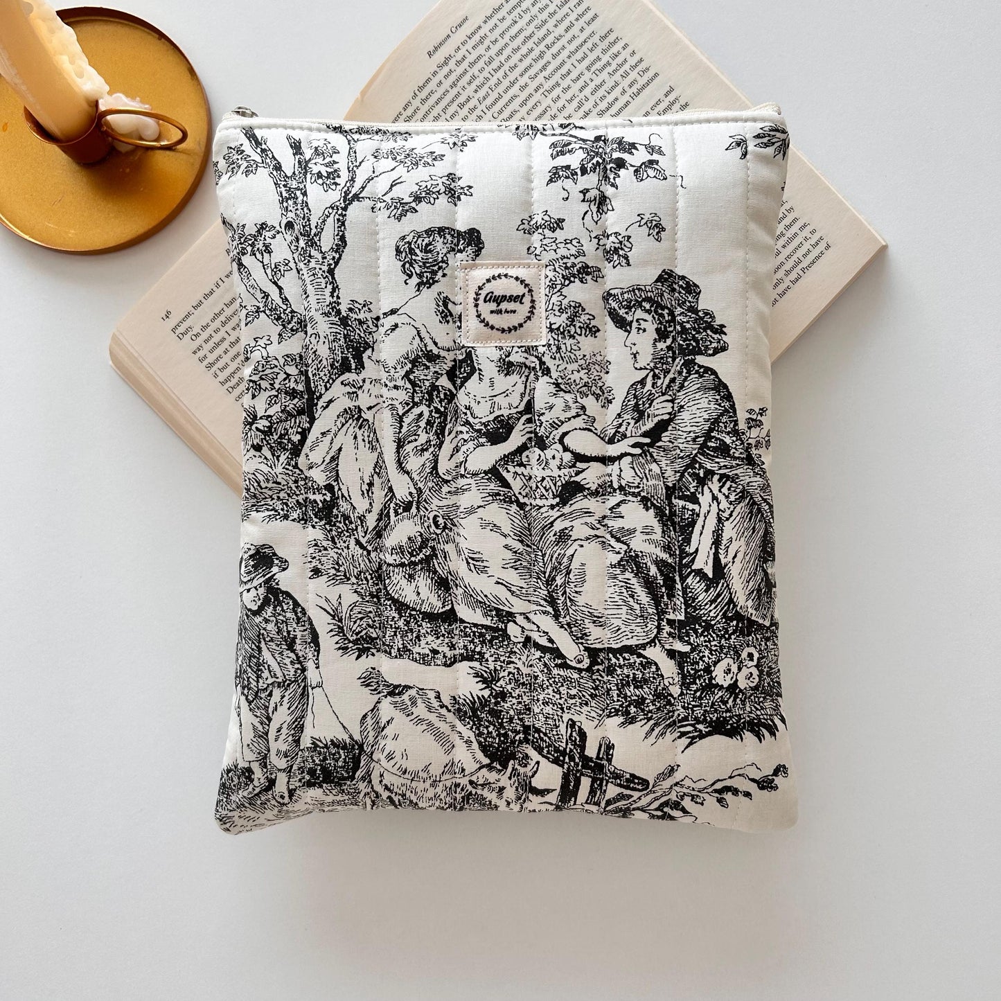 Floral Zippered Book Sleeve
